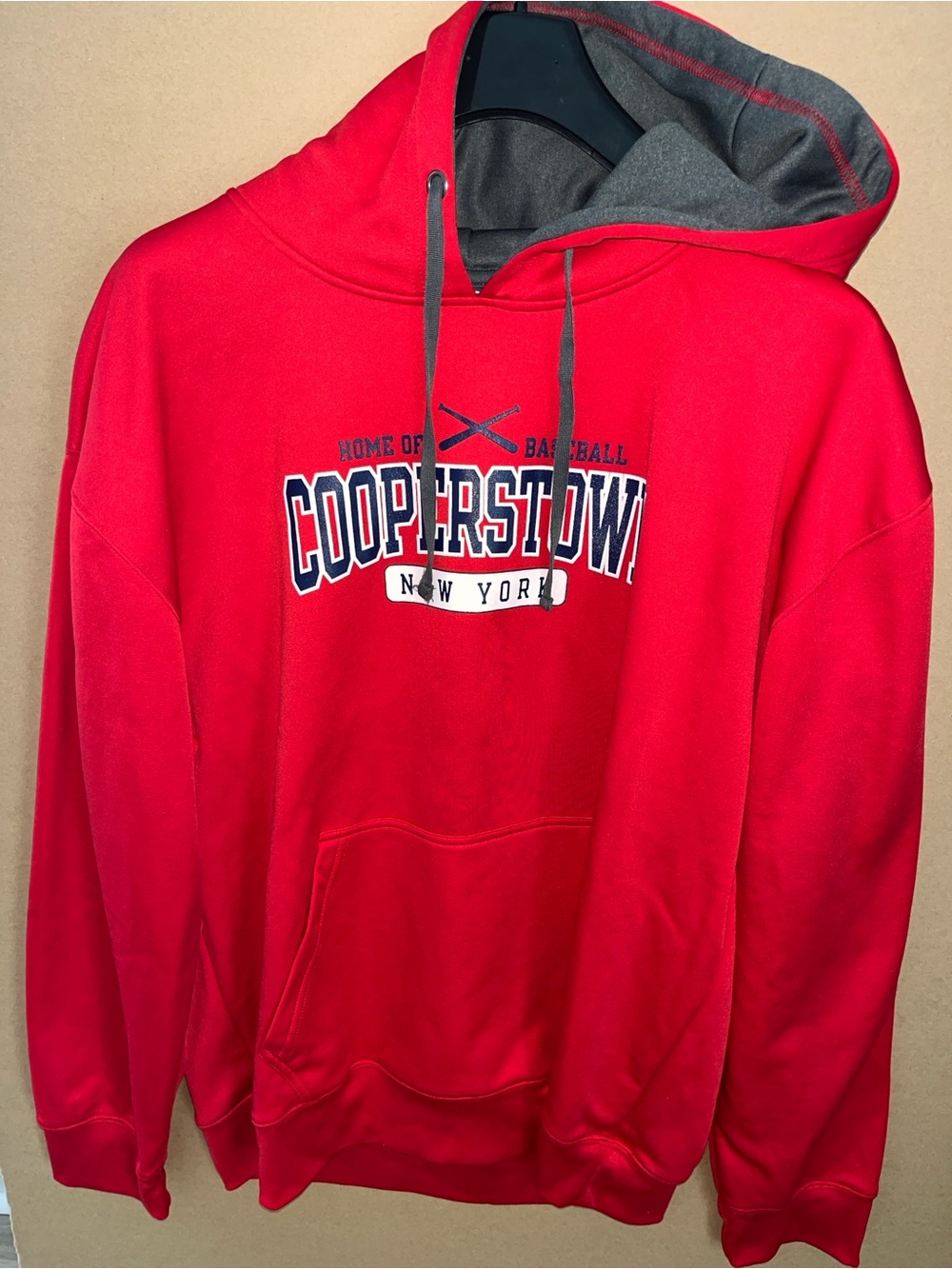 Mint Cooperstown National Baseball Hall of Fame Hoodie Sz XL Red Great!